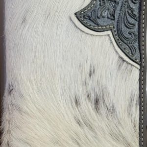 P & G Stamped with Hair-on Cowhide Leather- Gray/White